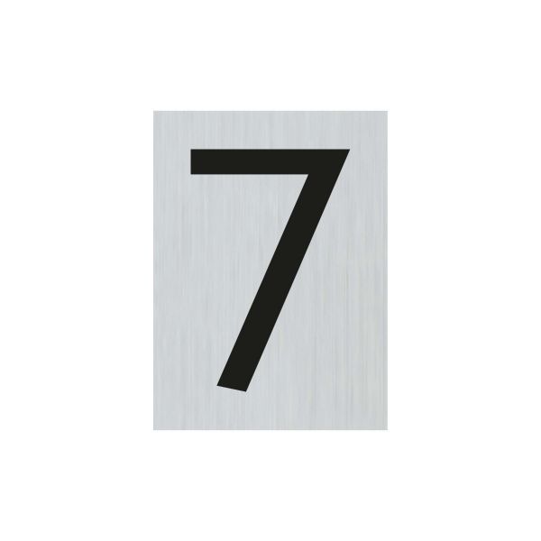 Aluminiumschild Nummer 7 - 44x60 mm selbstklebend.
