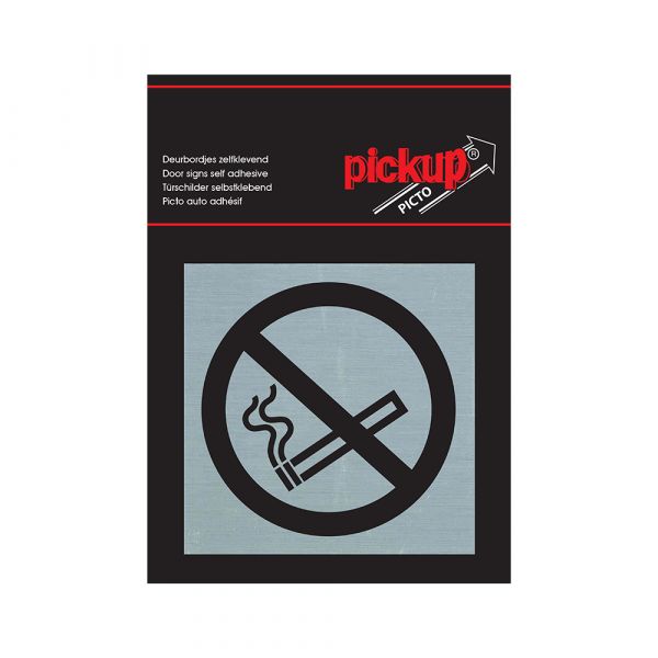 Aluminium-Rauchverbotsschild - 80x80 mm selbstklebend.