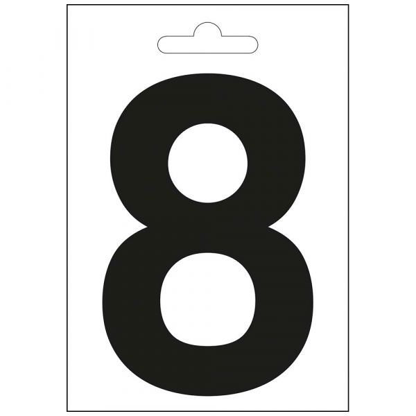 Nautische Nummer 8 schwarz 100 mm.