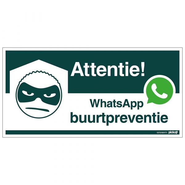 WhatsApp-Nachbarschaftsüberwachungsschild – 150 x 300 mm.