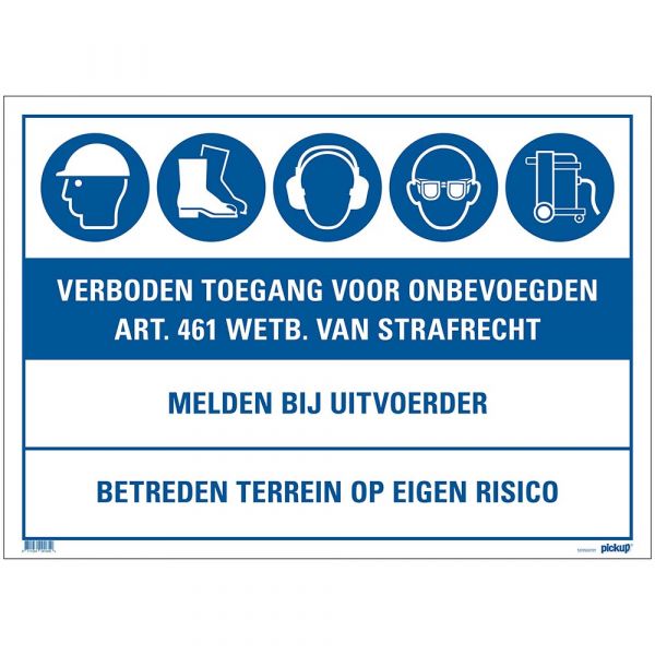 Baustellenschild Zutritt verboten - 500x700 mm.