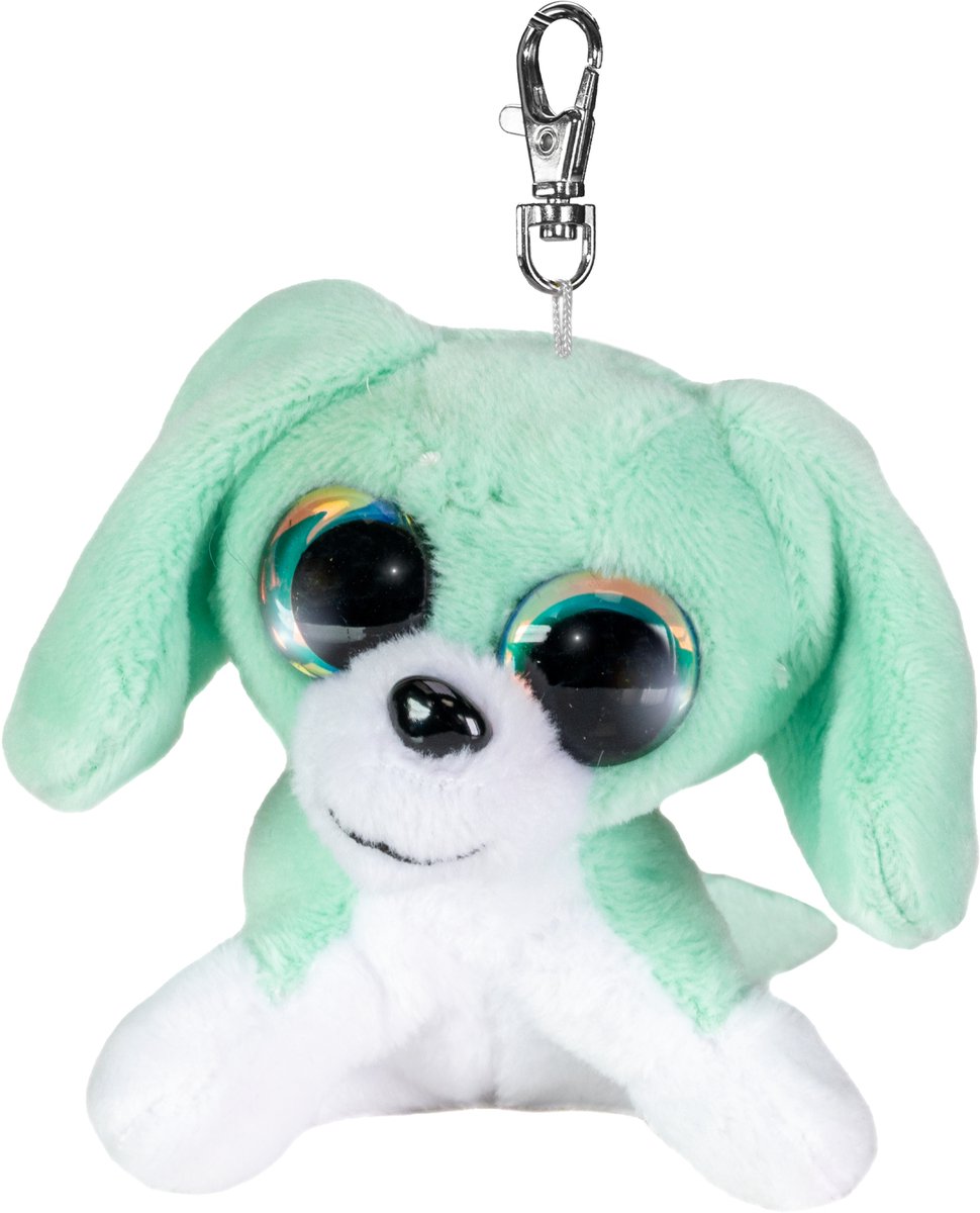 Tactic Lumo Stars Plüsch-Schlüsselanhänger Hund Tommy 8,5 cm grün-weiß.