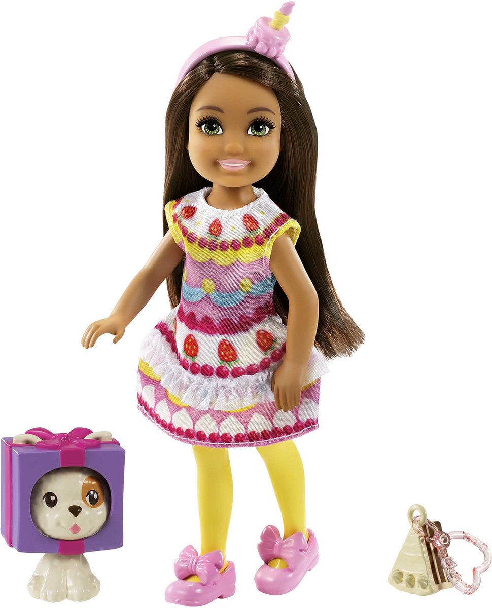 Barbie Club Chelsea – Mädchen mit Cupcake-Kleid – 15 cm – Minipuppe