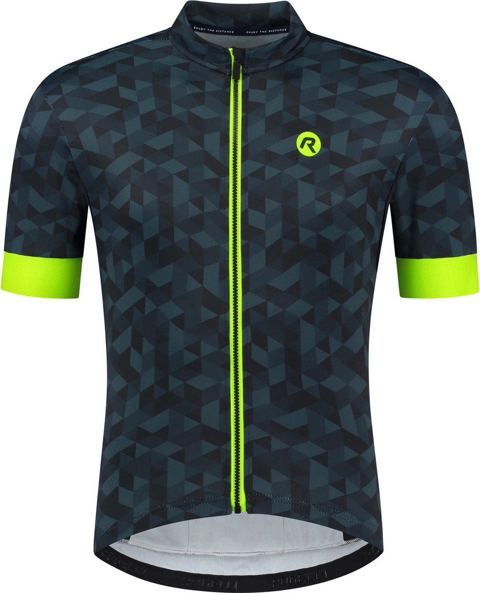 Rogelli rubik fietsshirt - korte mouwen - heren - blauw, geel - maat m