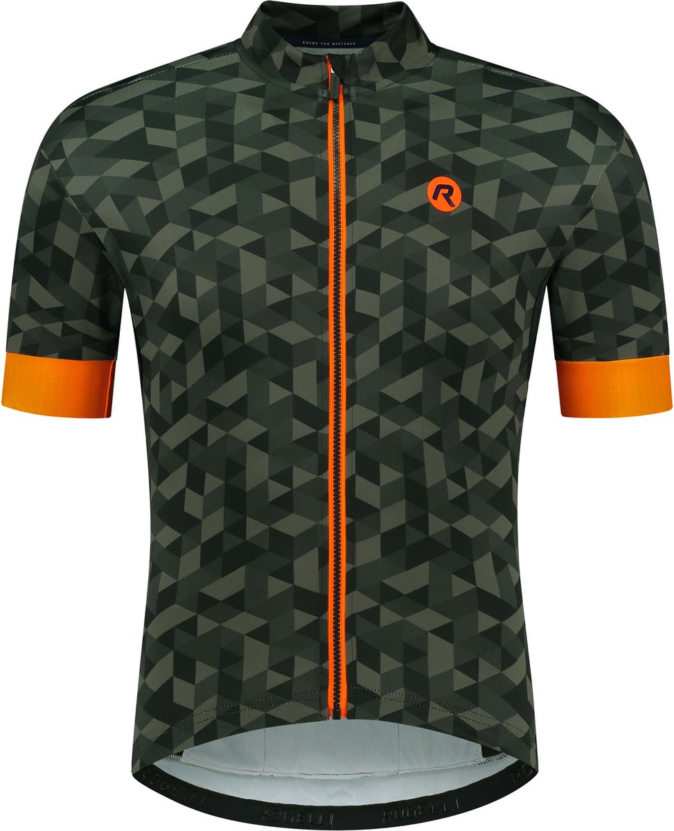 Rogelli rubik fietsshirt - korte mouwen - heren - groen, oranje - maat s