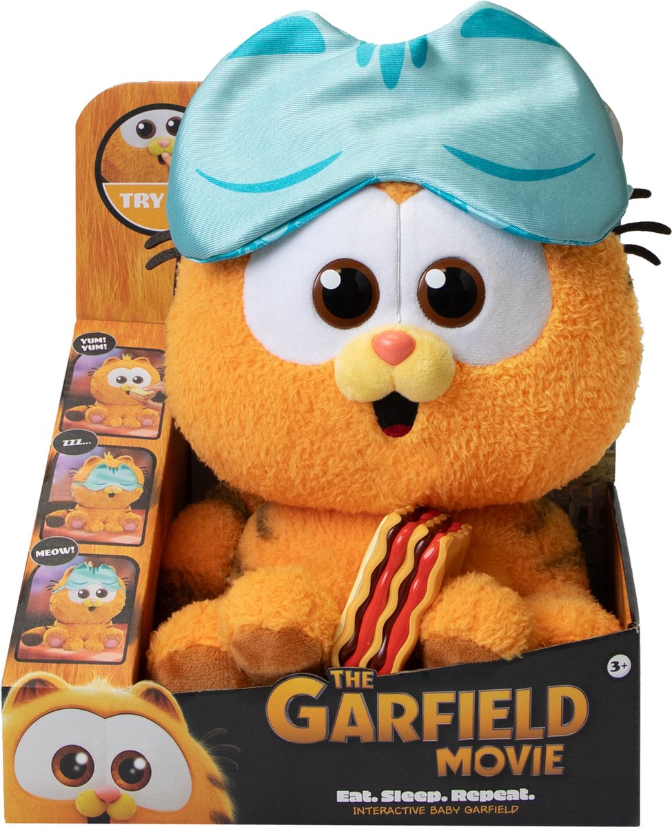 Goliath animagic garfield - baby garfield feature pluche - interactieve knuffel - 27 centimeter - inclusief geluiden