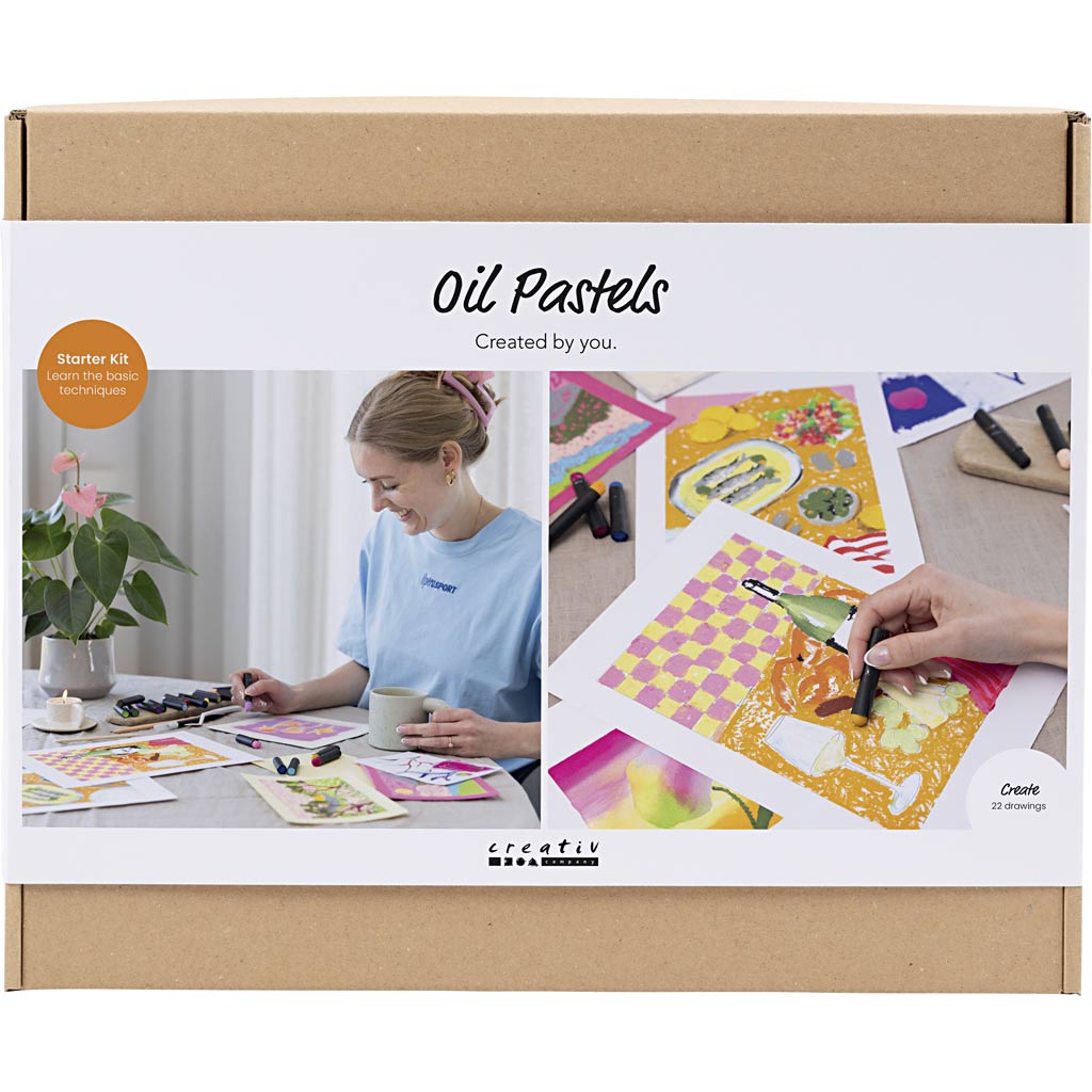 Creativ Company Starter-Hobby-Set Ölpastell, verschiedene Farben, 1 Box