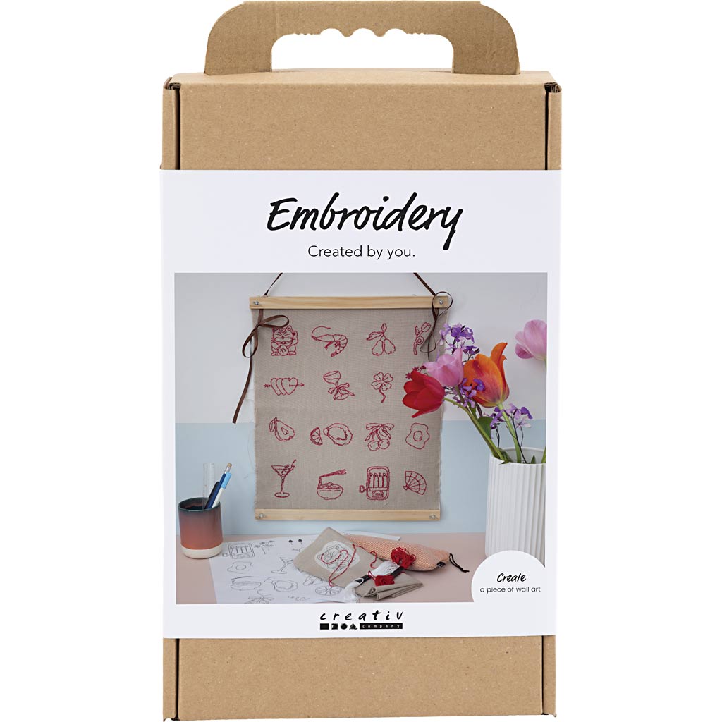 Creativ Company Hobby-Set Sticken, Hängedeko, Flachs, 1 Box