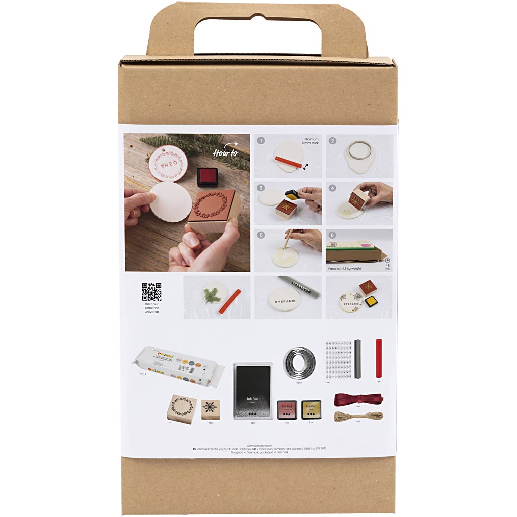 Creativ Company Hobby-Set Weihnachtsschmuck, selbsthärtender Ton, 1 Box