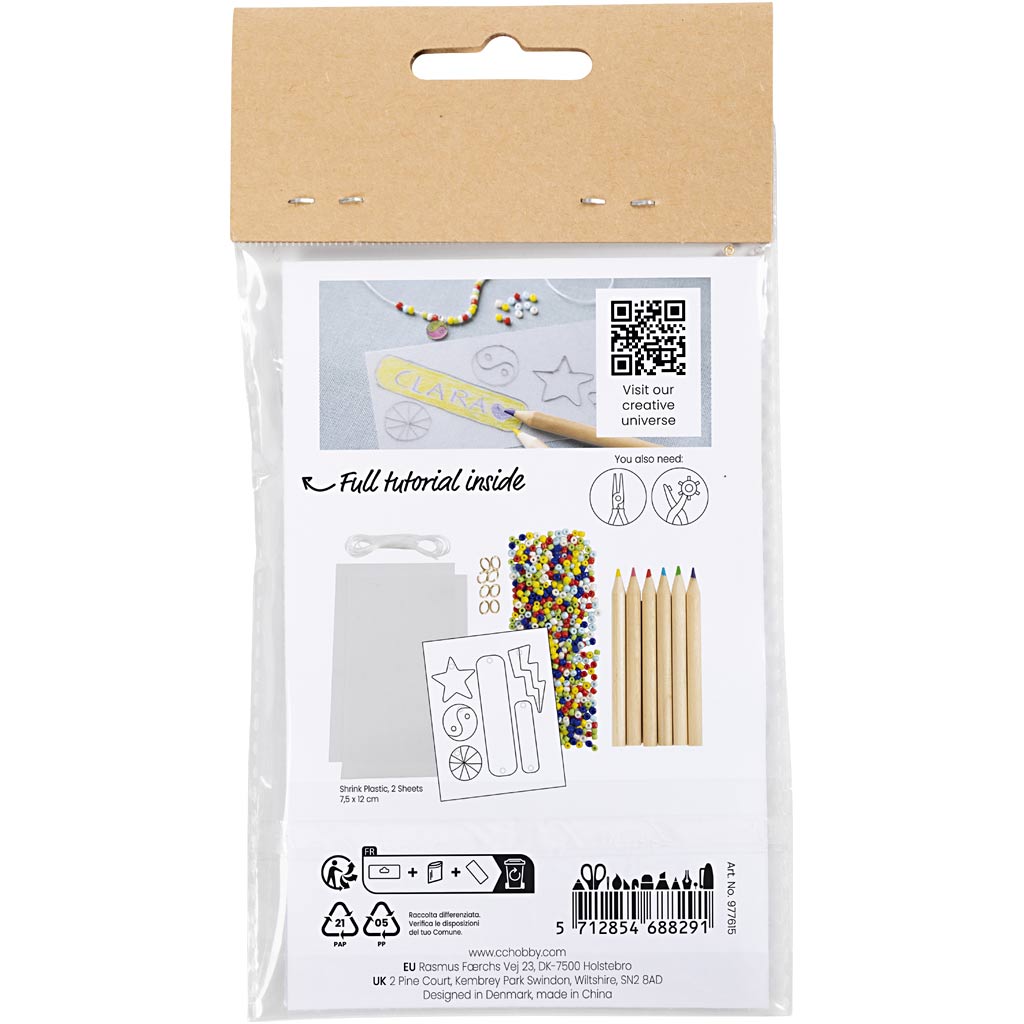 Creativ Company Mini Hobbyset Schmuck Schrumpf Filmarmbänder Gelb gelb