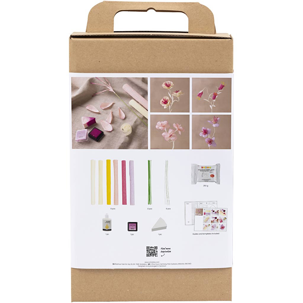 Creativ Company Hobby-Set Krepppapier, Blume, Pastellfarben, 1 Box