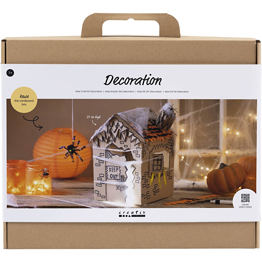 Creativ Company Maxi-Hobby-Set Dekoration, Spukhaus, Schwarz, Hellbraun, Orange, 1 Box