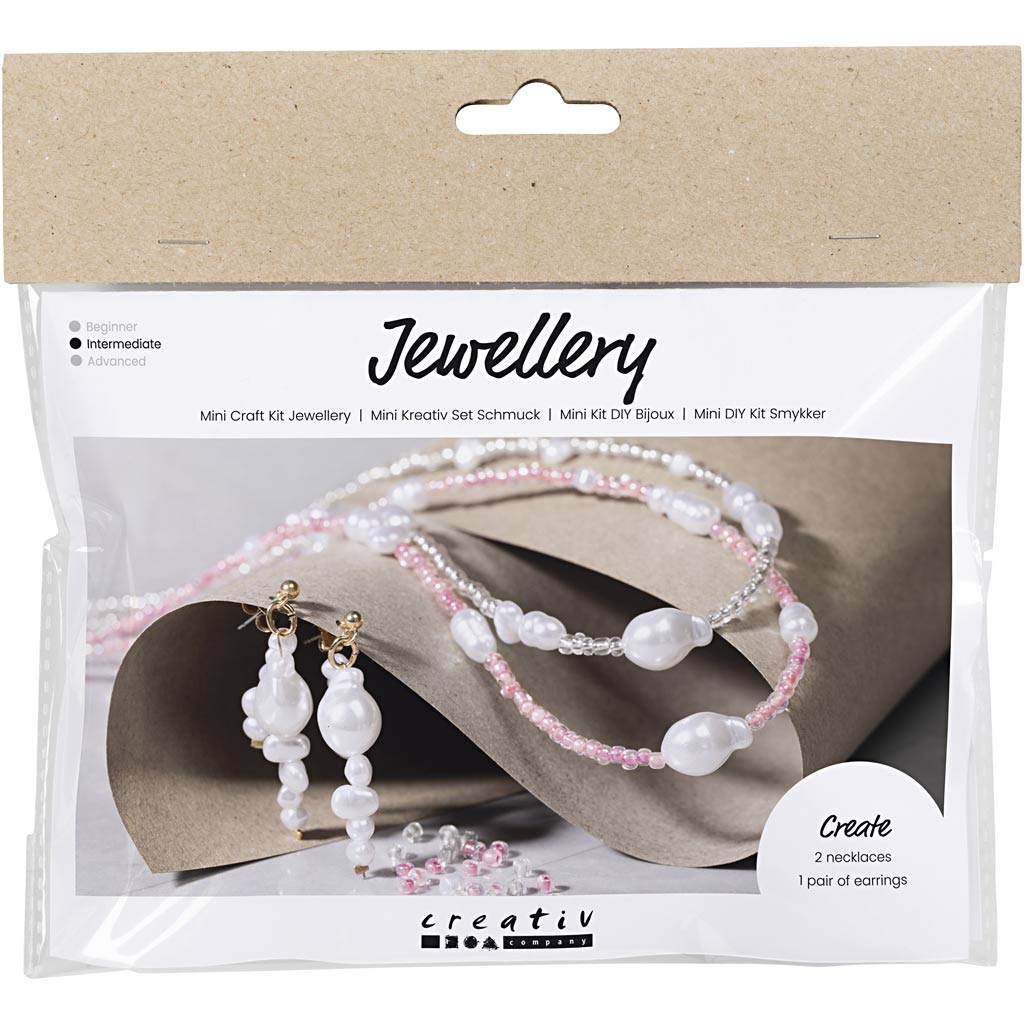 Creativ Company Mini-Hobby-Set Schmuck, Halsketten und Ohrringe, glänzend, 1 Box