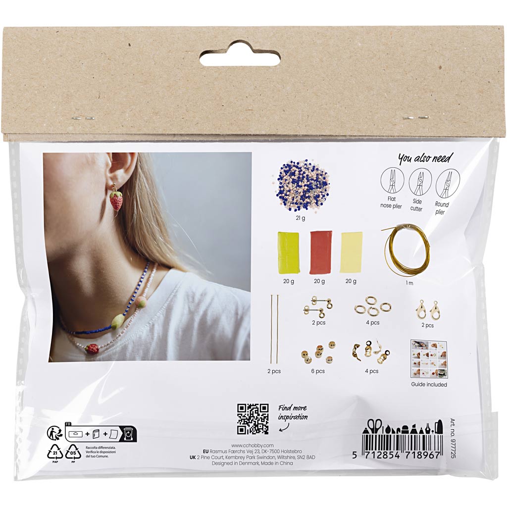 Creativ Company Mini-Hobby-Set Schmuck, Halskette und Ohrringe, Königsblau, 1 Box