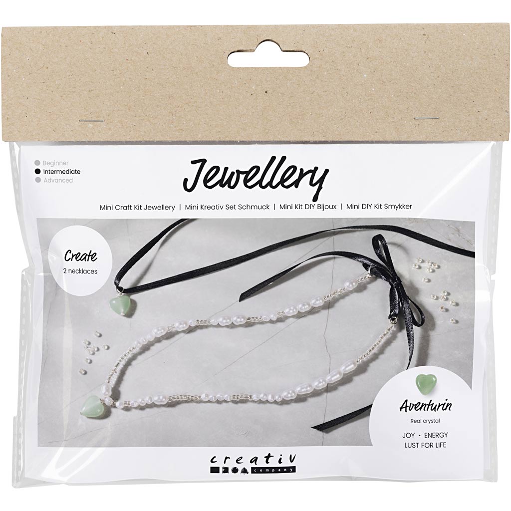 Creativ Company Mini-Hobby-Set Schmuck, Aventurin-Herz, klar, 1 Box