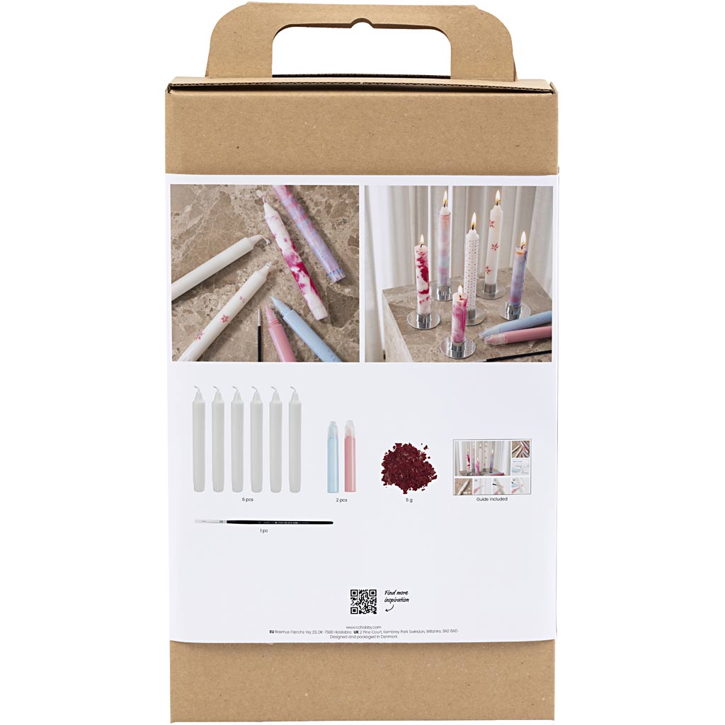 Creativ Company Hobby-Set Kerzen dekorieren, verzierte Spitzkerzen, weiß, 1 Box