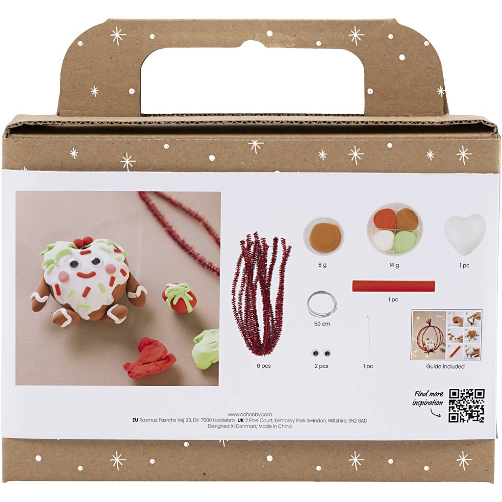 Creativ Company Mini-Hobbyset Bildhauerei, herzförmige Weihnachtsfigur, verschiedene Farben, 1 Box