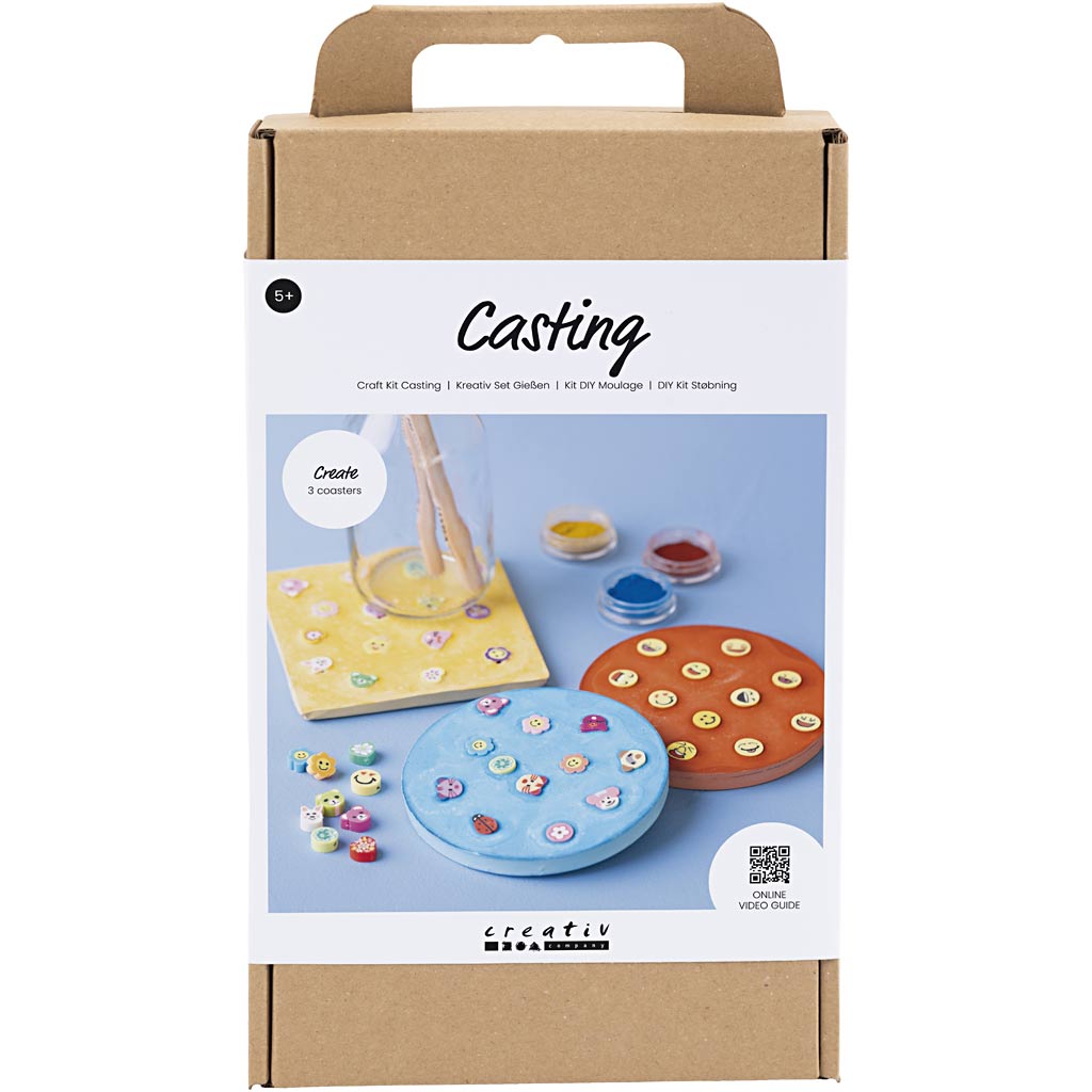 Creativ Company Hobby-Set Gießen, Fliesen, Blau, Rot, Gelb, 1 Box