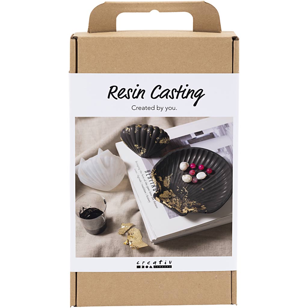 Creativ Company Hobby-Set Kunstharzguss, Muschel, Schwarz, Gold, 1 Box
