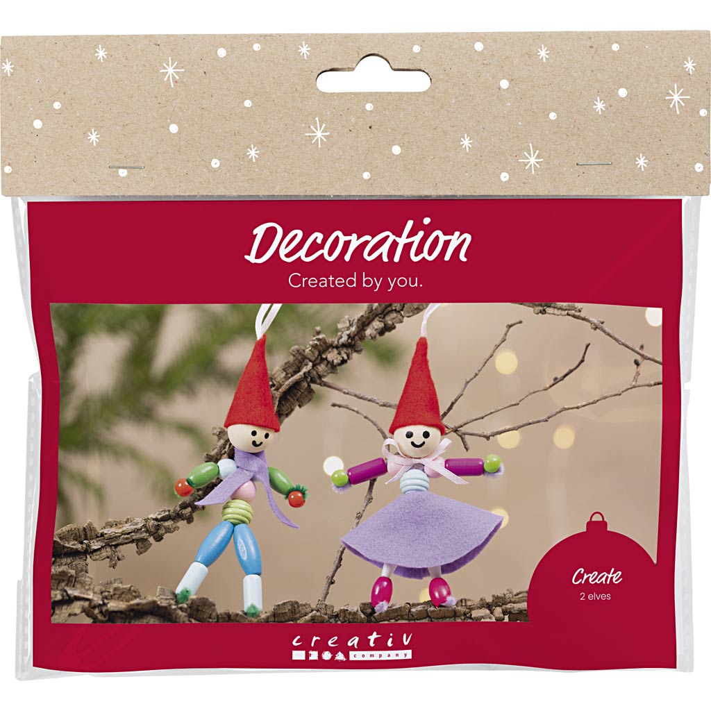 Creativ Company Mini-Hobby-Set Dekoration, Weihnachtszwerge, verschiedene Farben, 1 Box