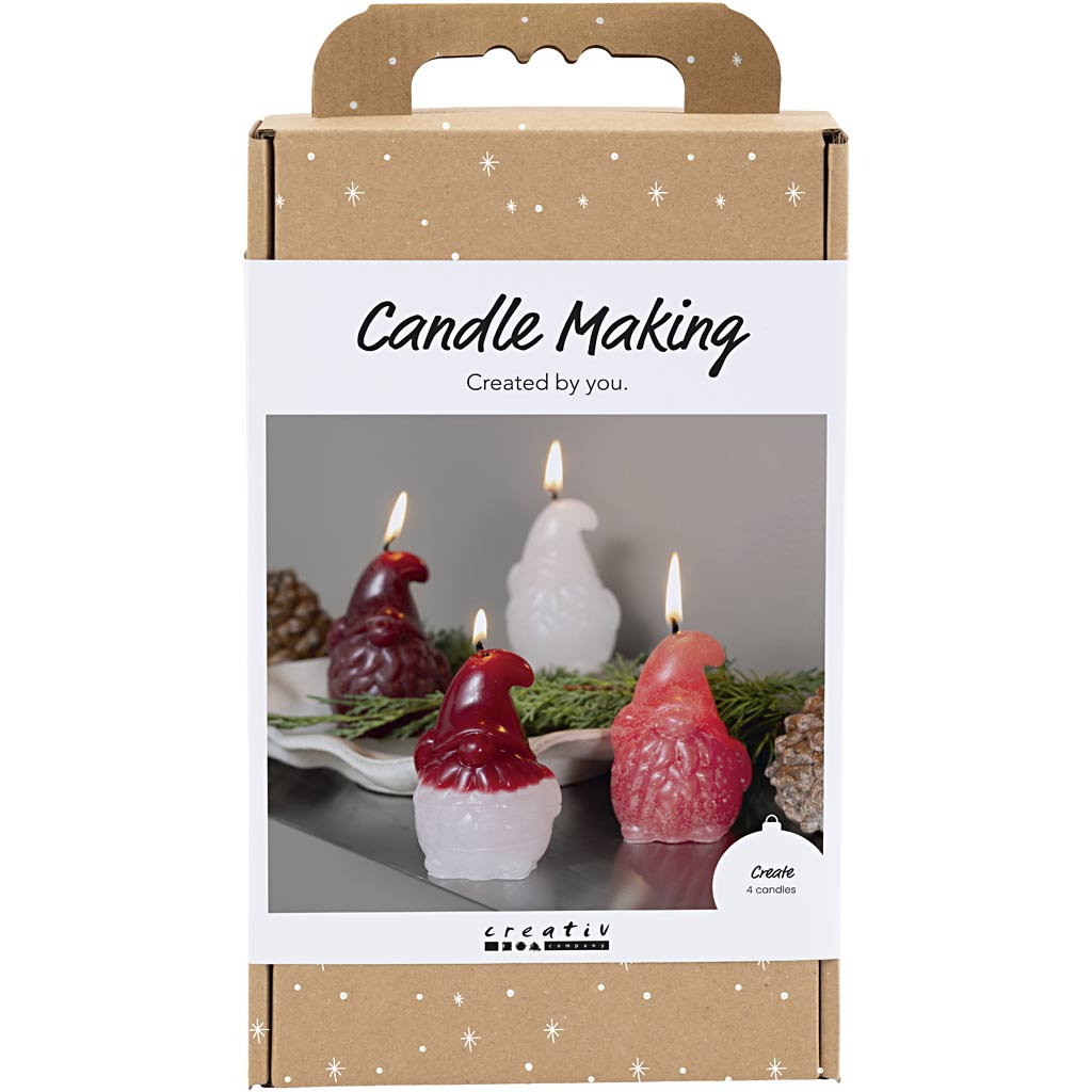 Creativ Company Hobby-Set Kerzenherstellung, Weihnachtsmann, matttransparent, rot, 1 Box