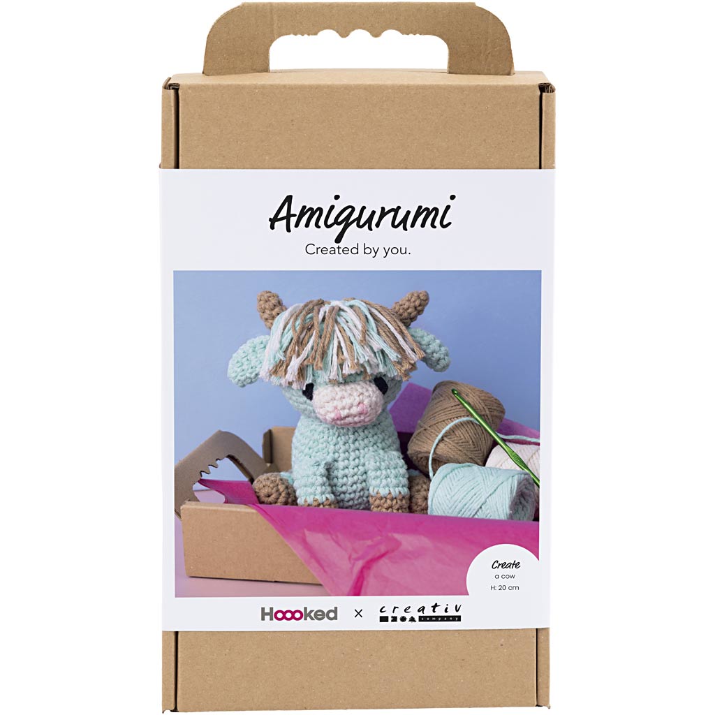 Creativ Company Hobby-Set Amigurumi, Kuh, Beige, Mint, 1 Box