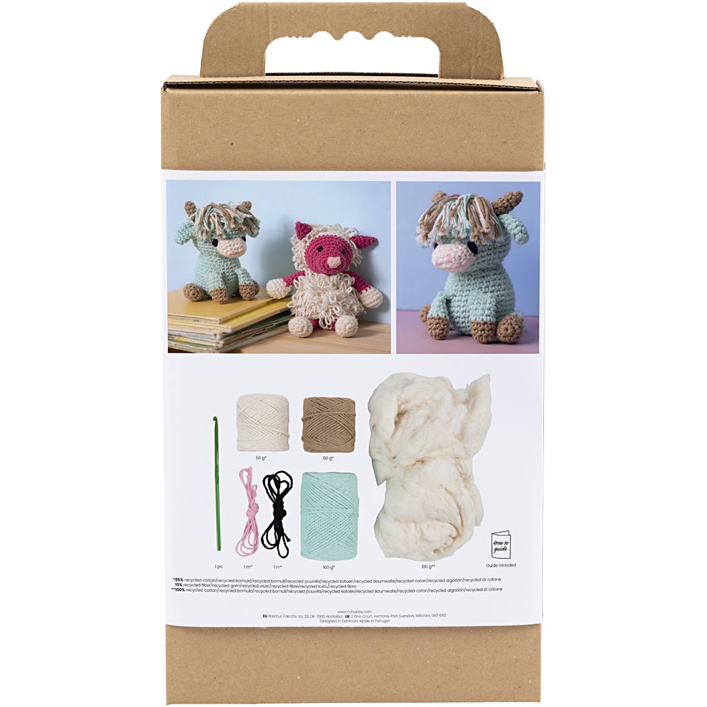 Creativ Company Hobby-Set Amigurumi, Kuh, Beige, Mint, 1 Box