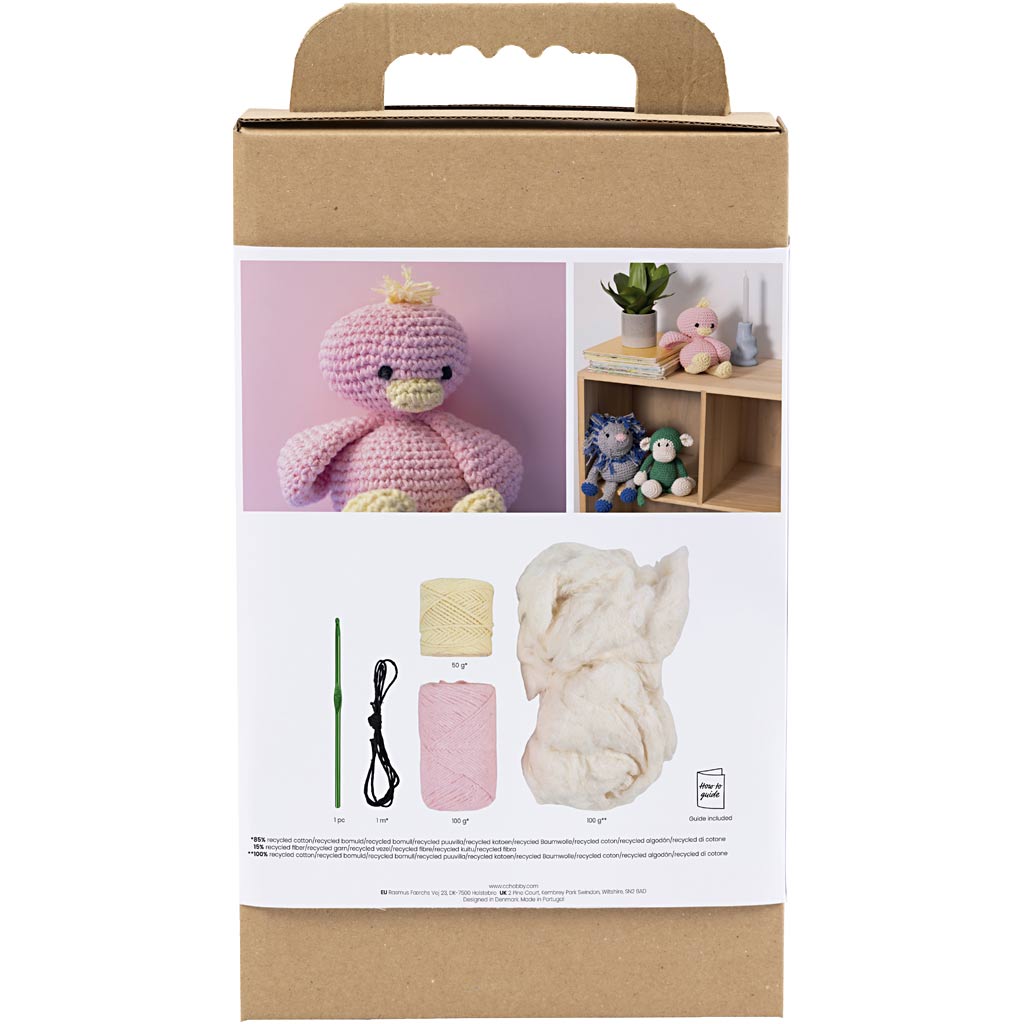 Creativ Company Hobby-Set Amigurumi, Entlein, hellrosa, hellgelb, 1 Box