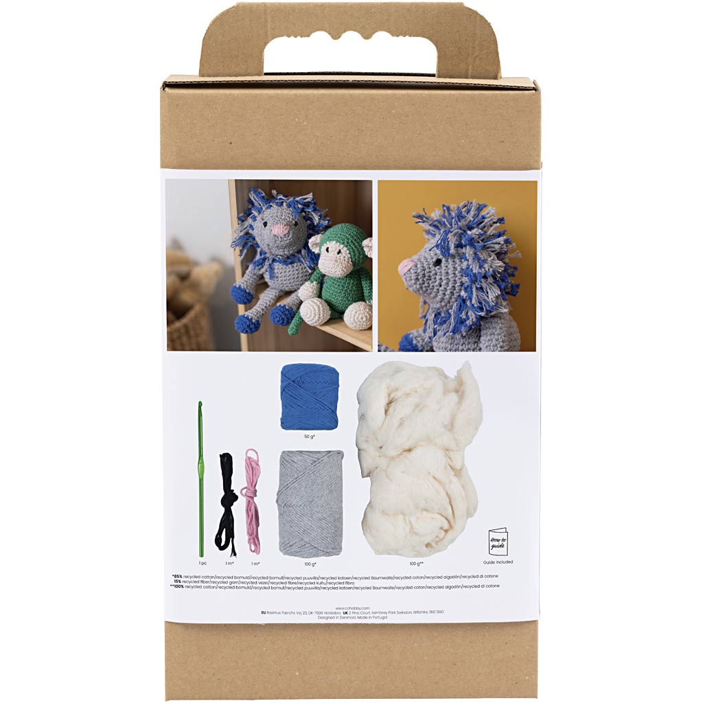 Creativ Company Hobby-Set Amigurumi, Löwe, Marineblau, Hellgrau, 1 Box