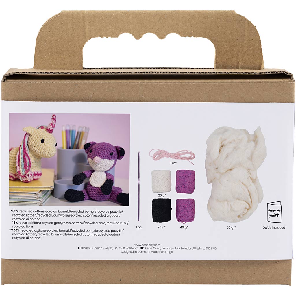 Creativ Company Hobby-Set Amigurumi, Fuchs, Schwarz, Pflaume, 1 Box