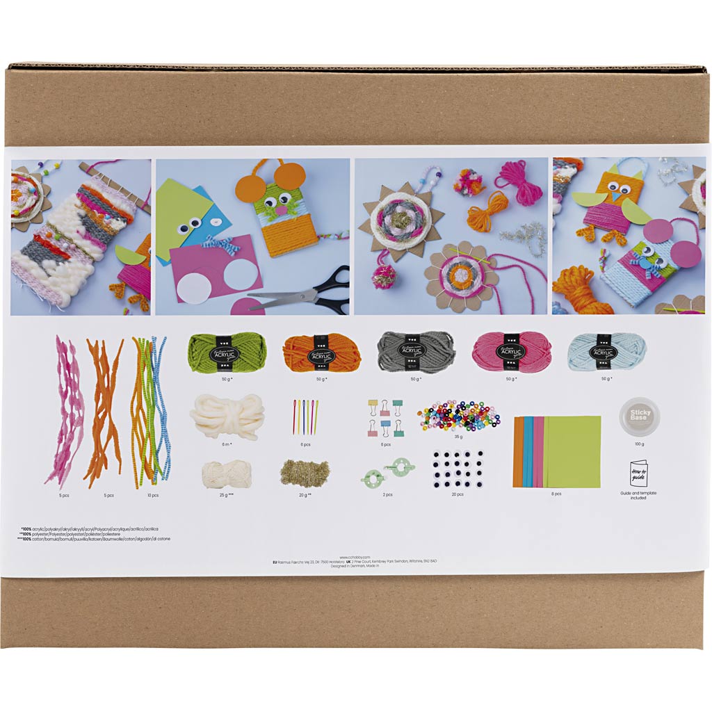 Creativ Company Webgruppen-Set, Wandhalterungen, Kleiderbügel, Eulen, Maus, verschiedene Farben, 1 Box