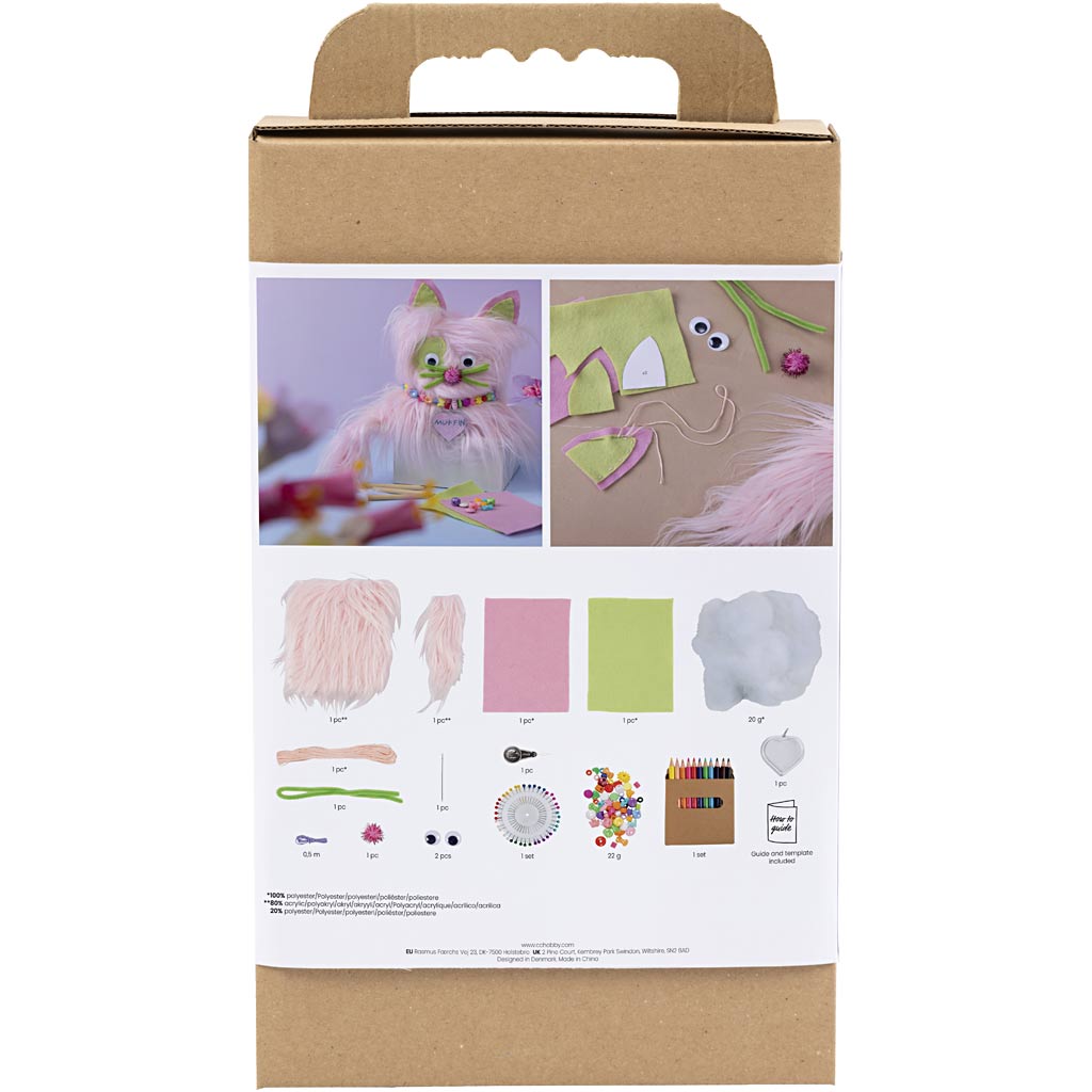 Creativ Company Näh-Hobby-Set, Katze, verschiedene Farben, 1 Box