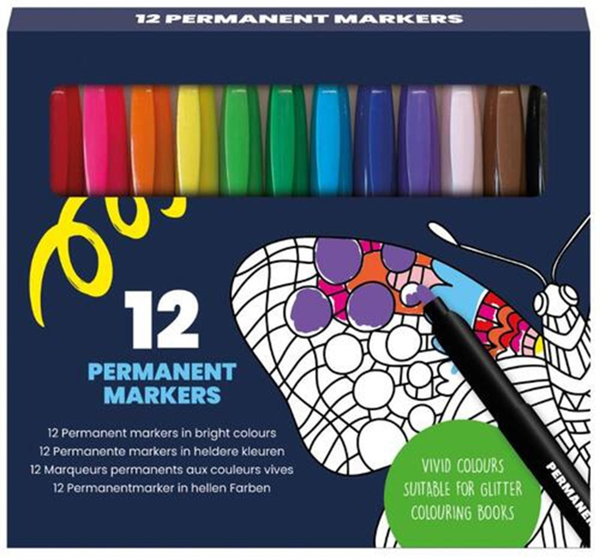 Permanentmarker farbig, 12 Stk.