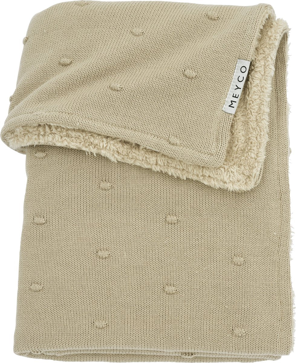 Meyco Baby Mini Knots Teddy-Kinderbettdecke – Sand – 100 x 150 cm – 2,0 Tog