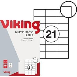 Multifunctionele etiketten viking wit 42.3 x 70 mm