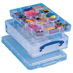 Hobbydoos realy useful box 255x520x85mm 4l 30 vakken stapelbaar deksel