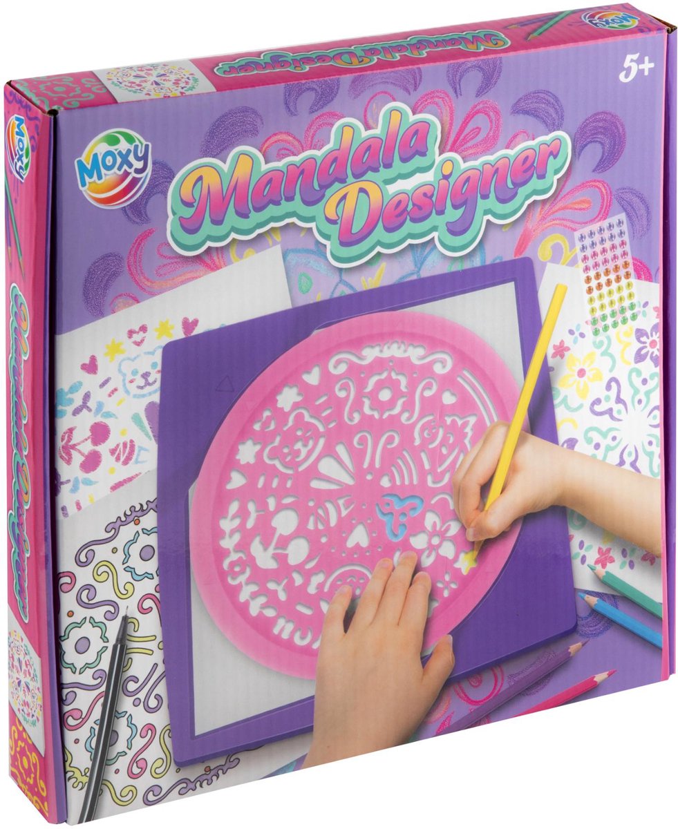 Kreativ-Bastelgruppe Mandala-Designer 25x25 cm 6 Buntstifte, 10 Blatt und 50 Steine