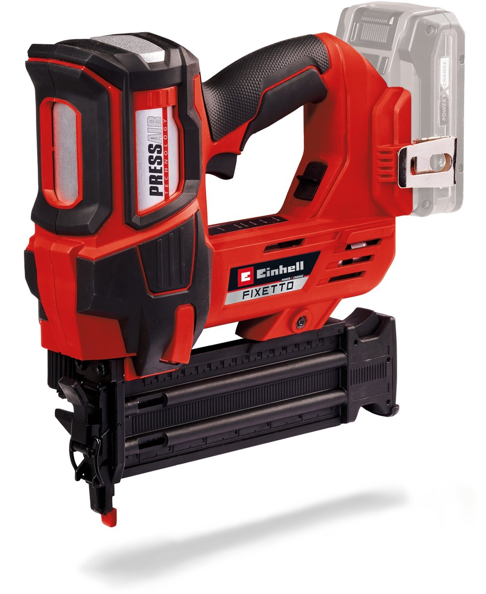 Einhell Profi-Akku-Nagelpistole Fixetto 18 50 N Li Solo – Power X-Change – 18 V Li-Ion – 60 Hübe min – Nagellänge max. 50 mm - Einzelserienaufnahme - inkl. 500 Nägel – exkl. Akku und Ladegerät