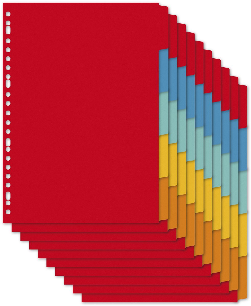 Kangaro tabbladen a4 - 5-delig - blanco tabs - karton - krimp a 10 sets - pe405m-10