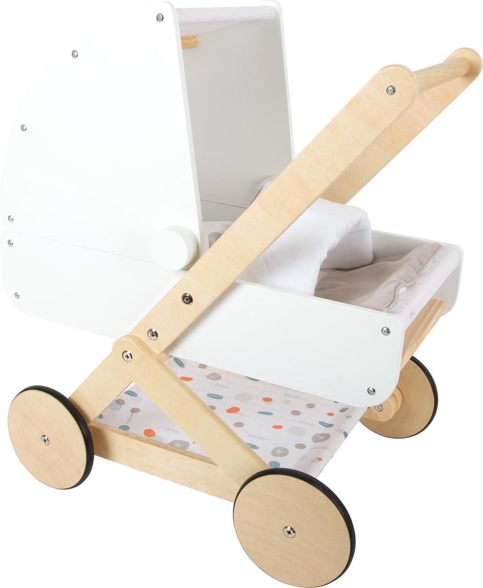 Kleiner Fuß - Puppenwagen aus Holz, kleiner Knopf