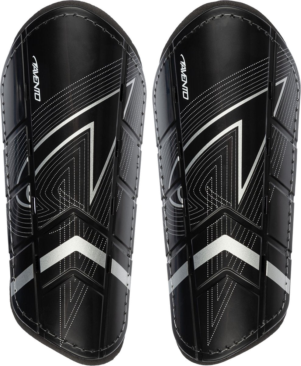 Avento scheenbeschermers - double strap - zwart - maat l