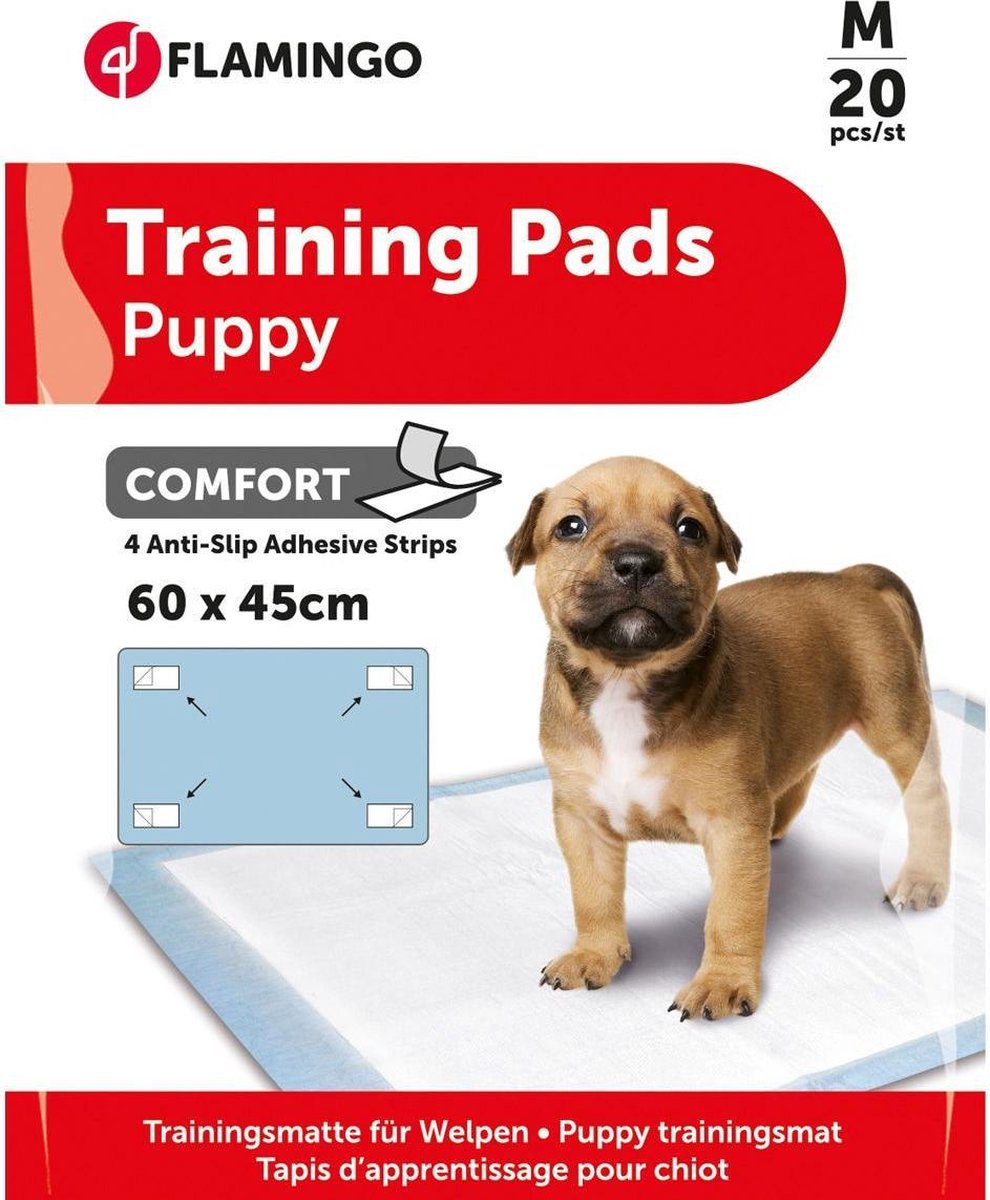 Flamingo puppy trainingsmat comfort - lichtblauw - 60 x 40 cm - 20 stuks