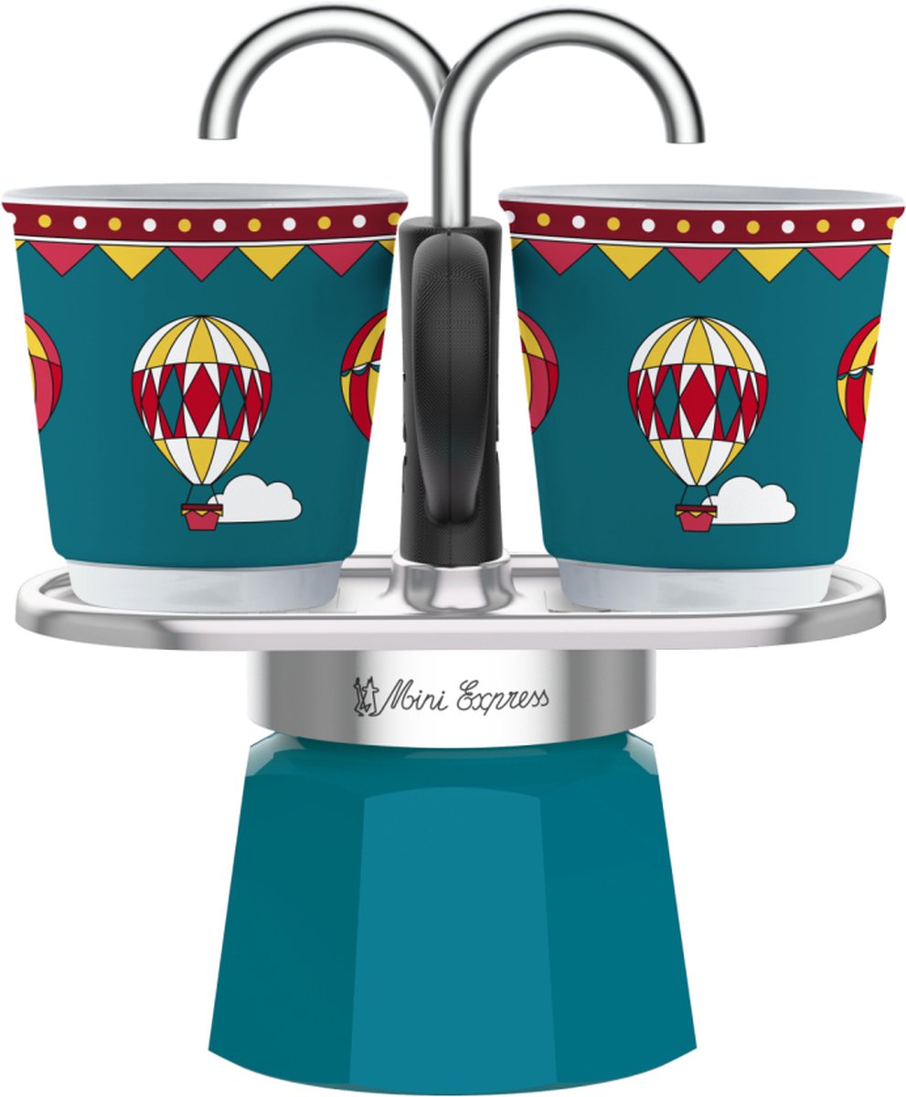 Bialetti Mini Express Winterwunderland 2 Tassen – Espressomaschine – inklusive 2 Espressotassen – limitierte Auflage