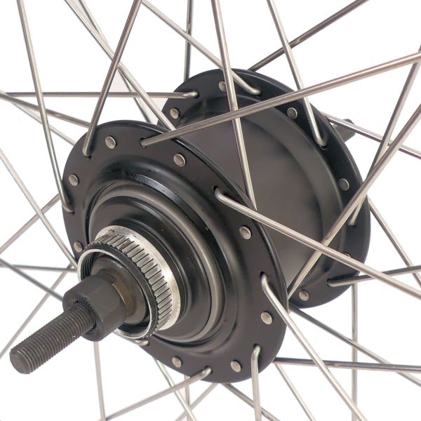 Shimano Hinterrad 28 Zoll Nexus 7 Nabe (schwarz) – ZAC19 Felge (schwarz) mit Edelstahlspeichen – für Scheibenbremse