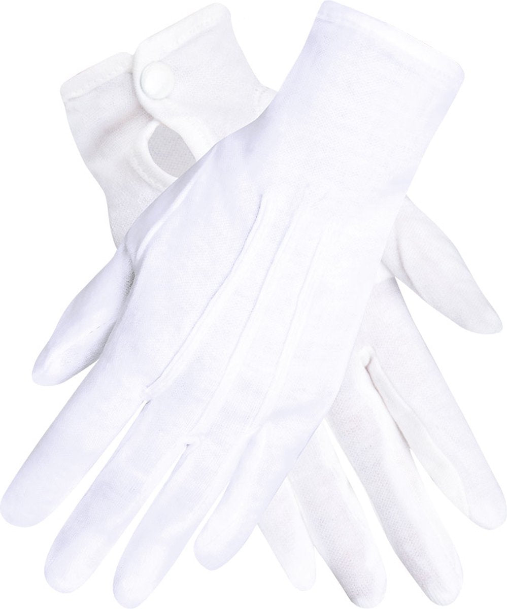 Boland Handschuhe mit Druckknopf weiß XL