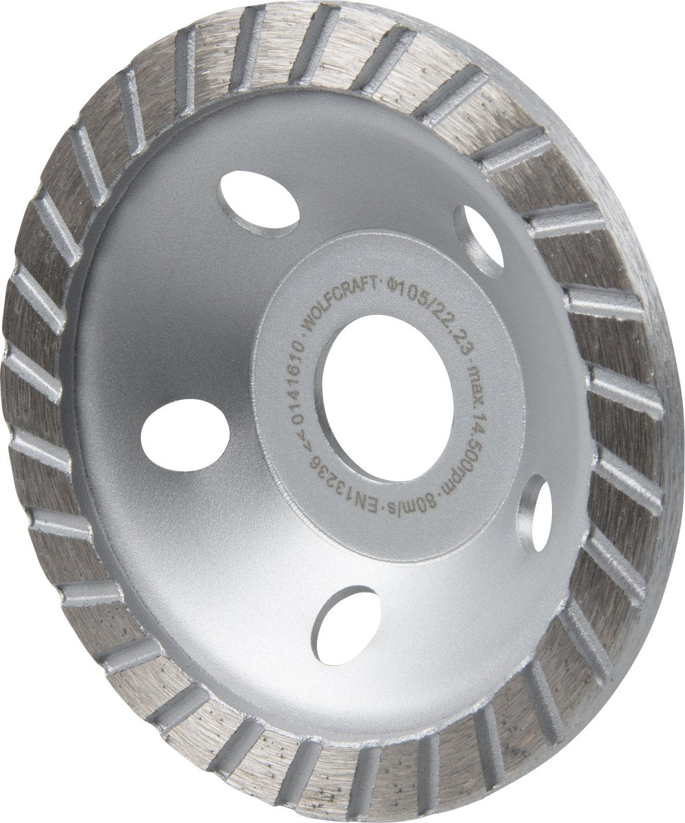 Wolfcraft – Schleiftopf 105 mm Diamant für Winkelschleifer – 8387000