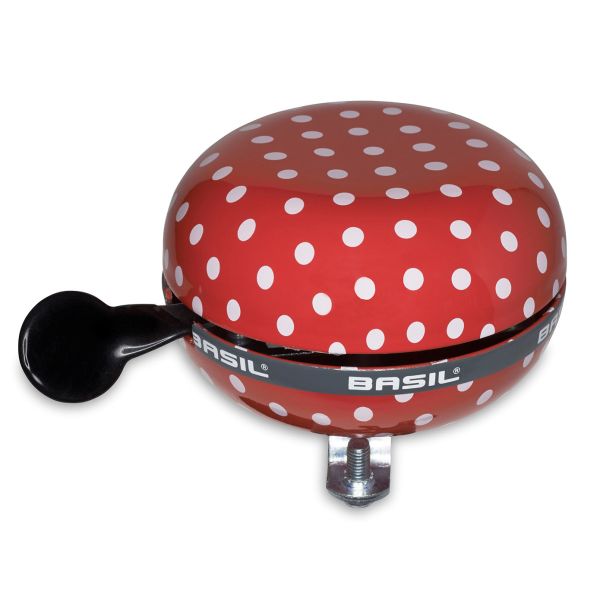 Basilikum Polkadot - Fahrradglocke - 80 mm - Rot Weiß