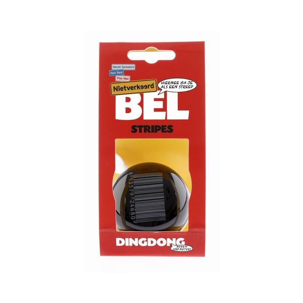 Nv ding dong bel 60mm stipes schwarz mit barcode card