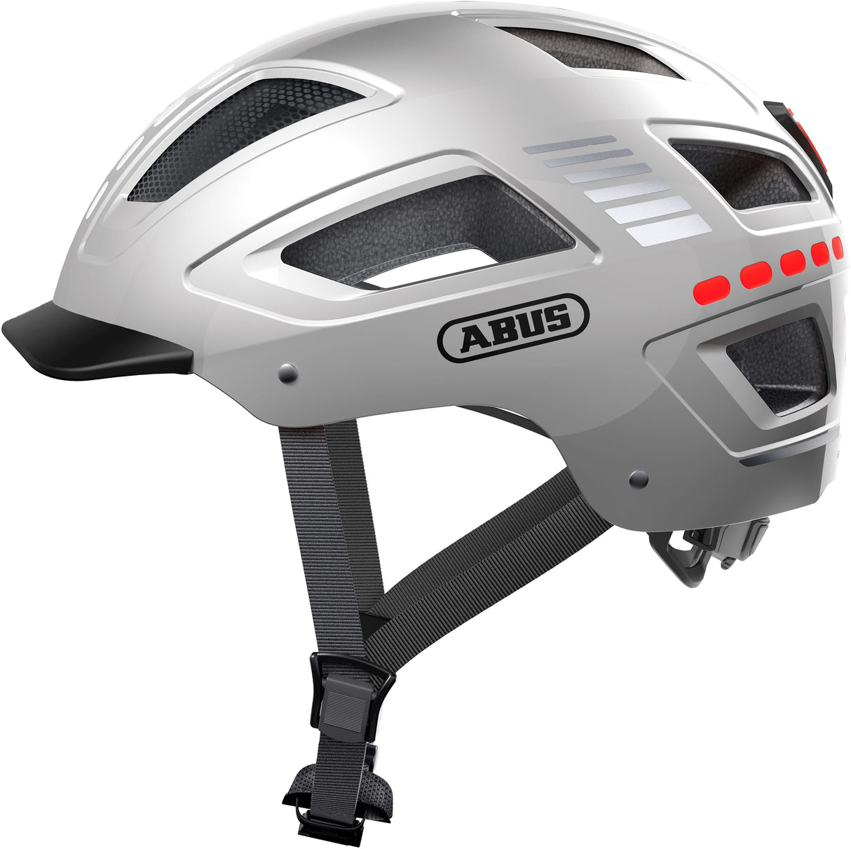 ABUS HELM HYBAN 2.0 LED-Signal Silber M 52-58 cm