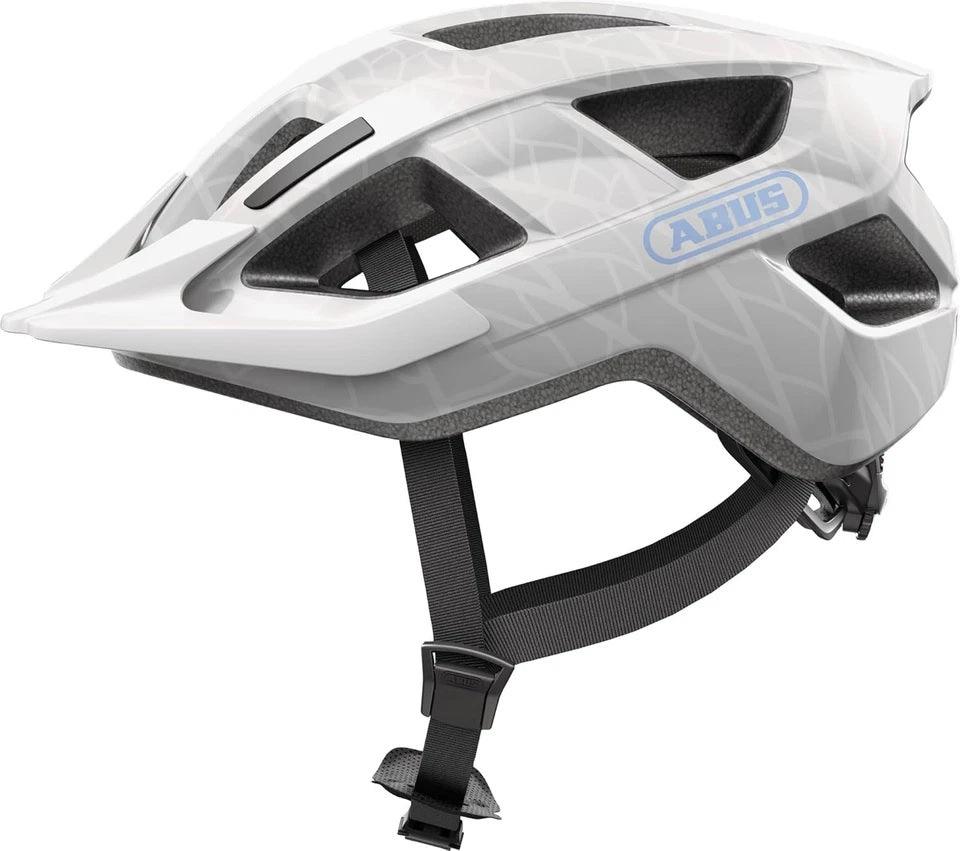 Abus Fahrradhelm Aduro 3.0 LED White Art M – 52–58 cm – Weiß – geeignet für den Einsatz auf Elektrofahrrädern – Stadtfahrrädern – 315 g